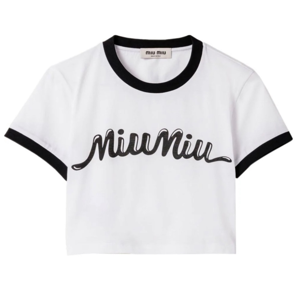 Miu Miu logo print tshirt